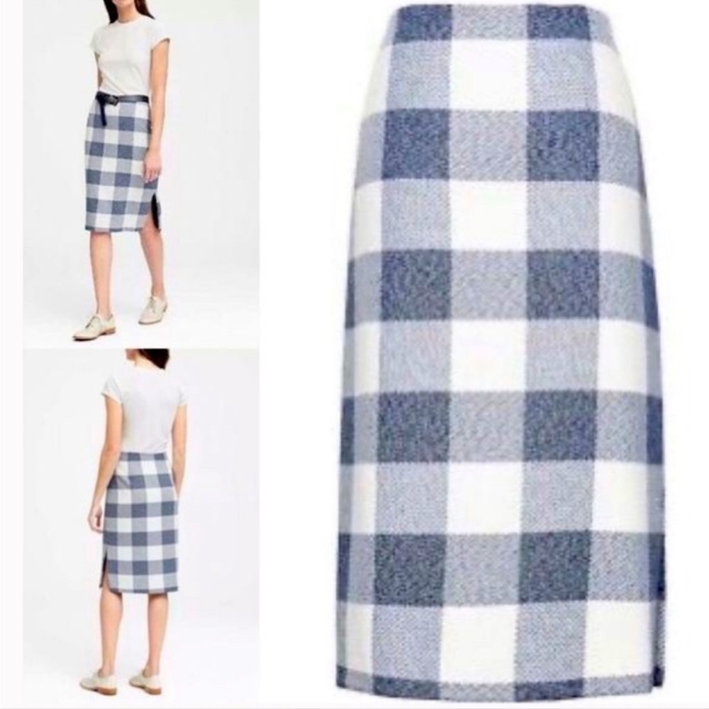 Banana Republic plaid pencil skirt Size 0 NWOT